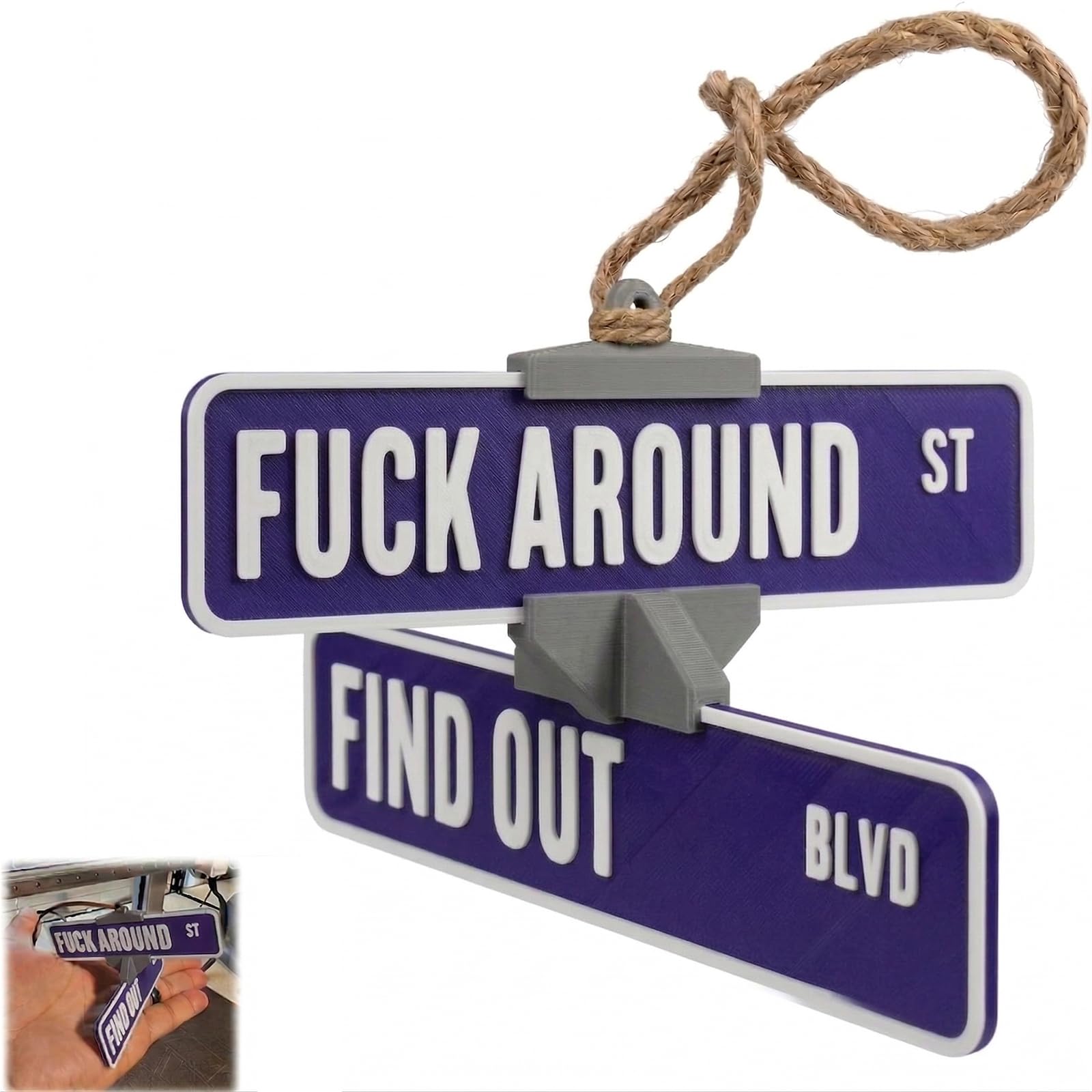 Amazon.com : Fuck Around And Find Out Street Sign Hanger - 3D